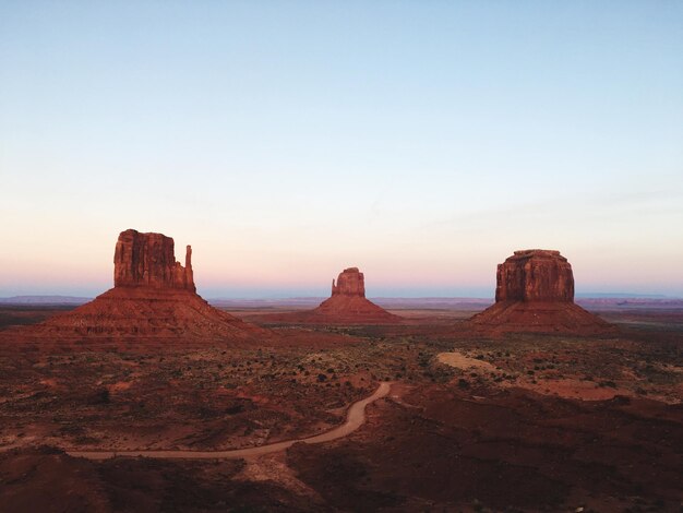 Rock formations at sunset