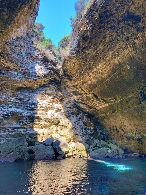 Photo rock formations in water