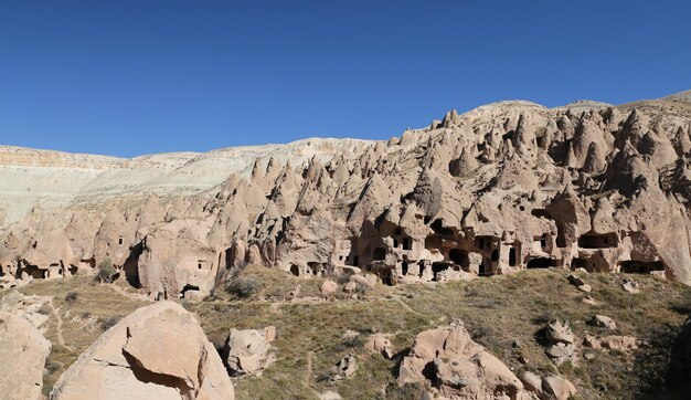 Rock Formations in Zelve Valley Cappadocia Nevsehir Turkey