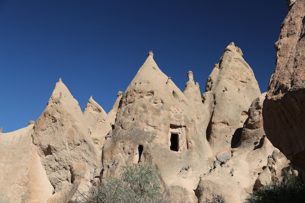 Rock Formations in Zelve Valley Cappadocia Nevsehir Turkey