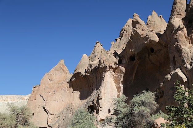 Rock Formations in Zelve Valley Cappadocia Nevsehir Turkey