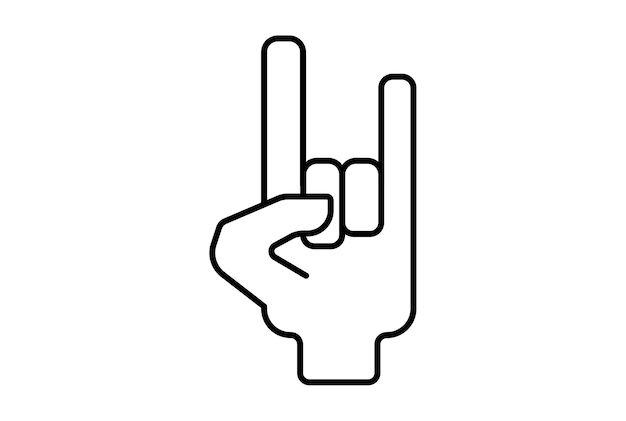 Photo rock hand icon gesture line symbol web app sign