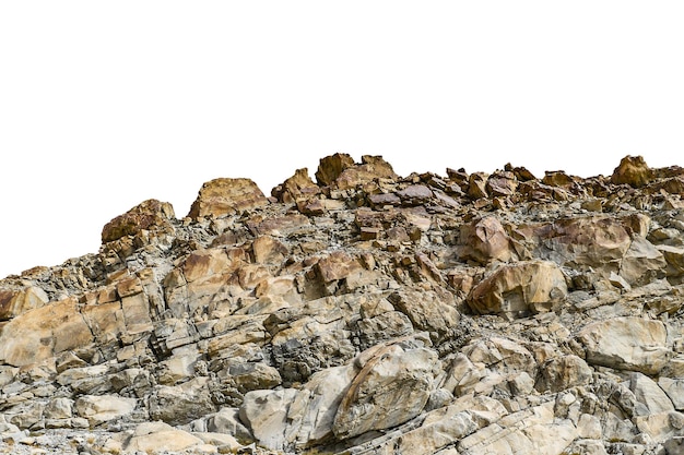 Foto roccia isolata su sfondo bianco