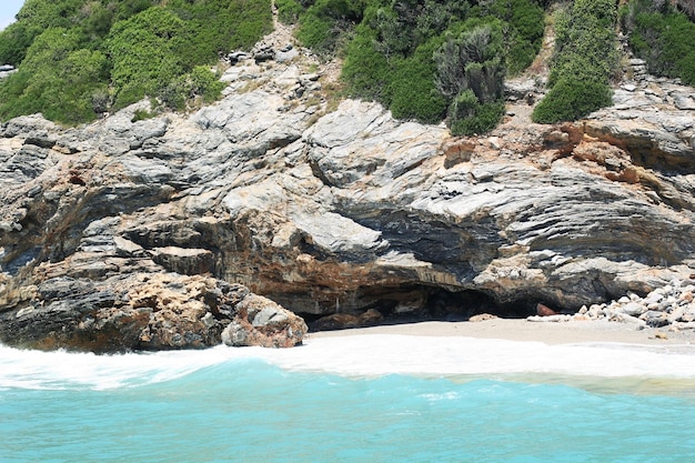 Rock and Mediterranean sea in Turkey