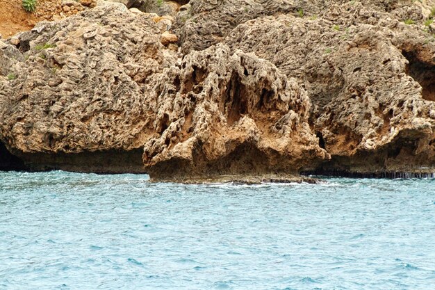 Rock and Mediterranean sea in Turkey