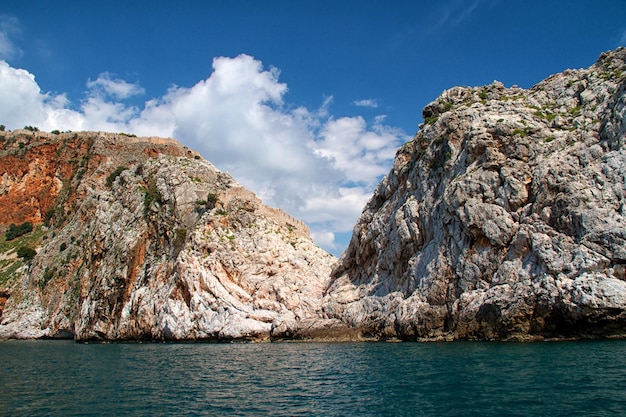 Rock and Mediterranean sea in Turkey