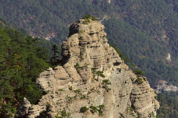 クリミアの山々の岩