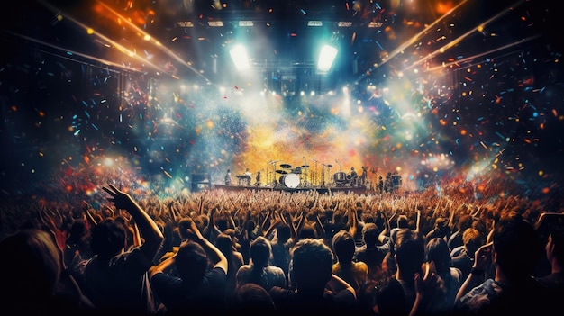 Rock music concert background Illustration AI GenerativexA