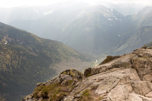 Rock Peak in de mistige bergen