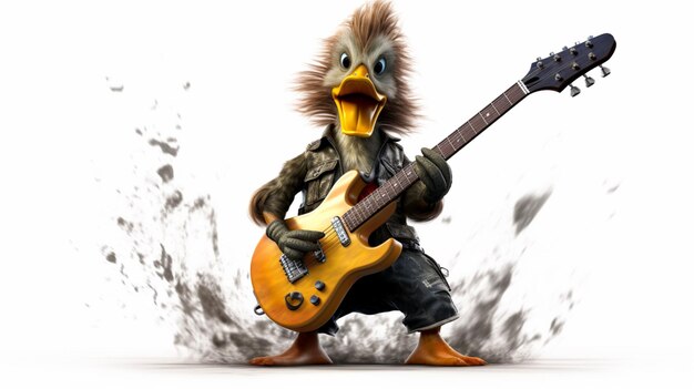 Photo rock and roll duck ai generative