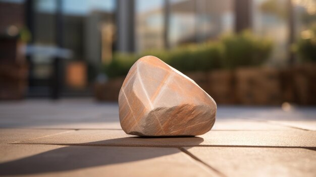 Rock Sitting on Ground in Front of Building