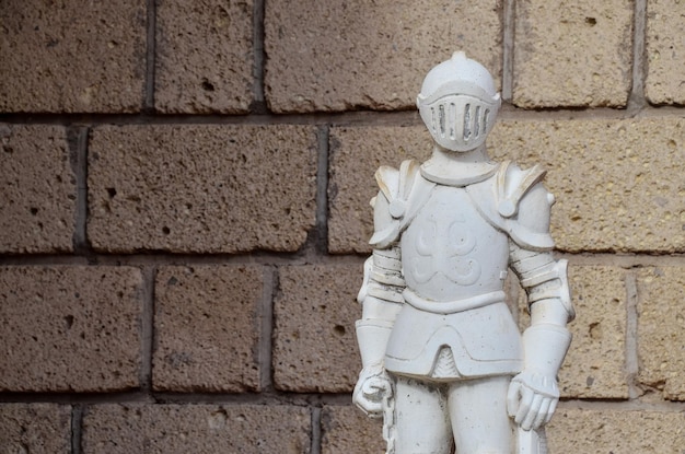 Rock Statue of a Medieval Armor Soldier