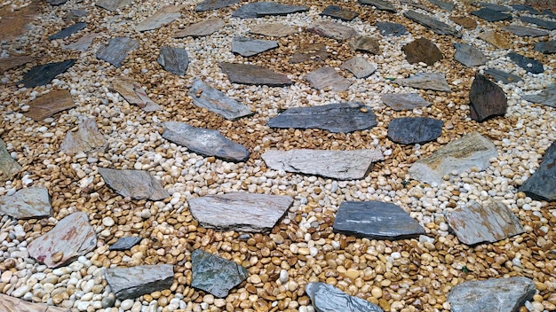 Rock and stone floor in the garden texture background