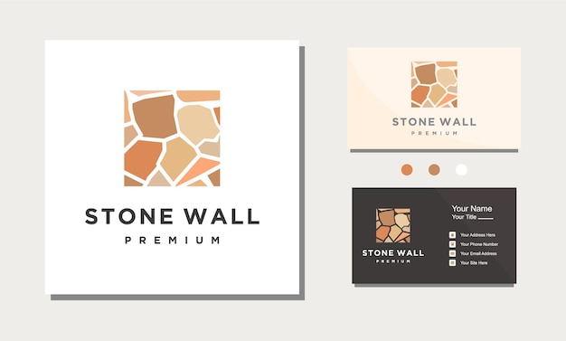 Rock stone wall building logo design vector icon
illustration