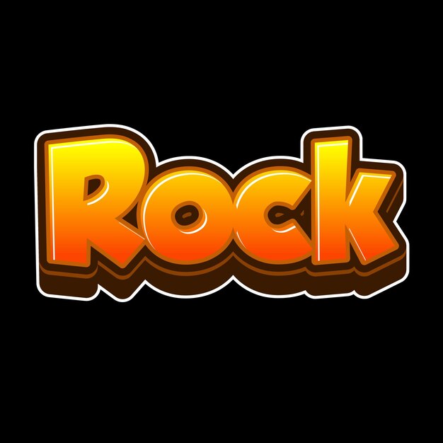 Photo rock text 3d orange black background photo jpg