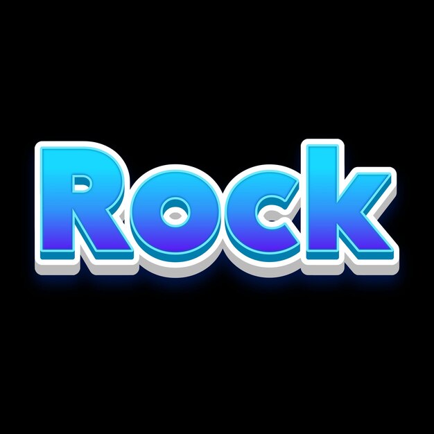 Photo rock typography 3d design cute text word cool background photo jpg