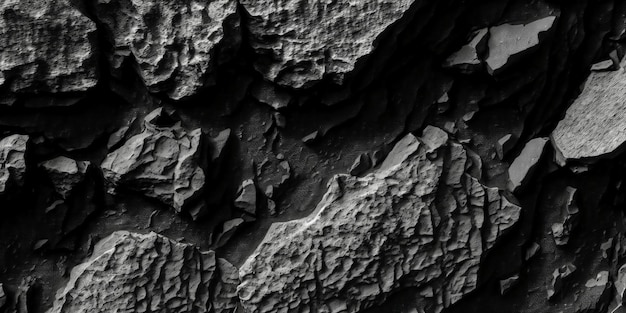 A rock wall is covered in black volcanic material.