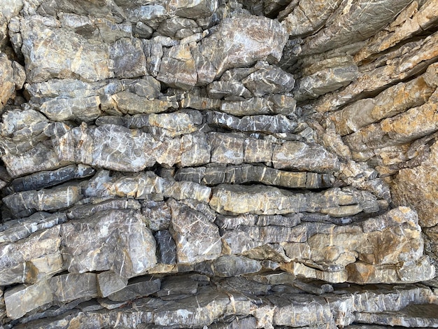 A rock wall with a rock formation that has a large rock formation in it.