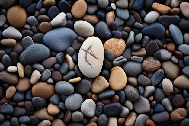 Photo a rock with a clock on it showcases the unique representation of time on a natural surface an oily and smooth texture of a pebble on the seashore ai generated