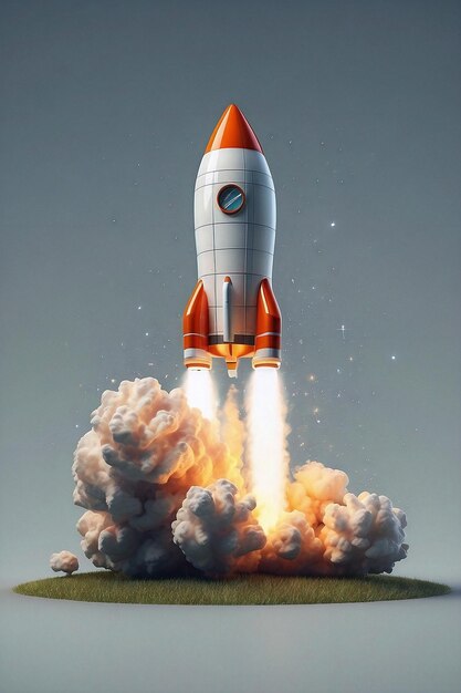 Rocket 3D Rendering van Moderne Raketten geïsoleerd