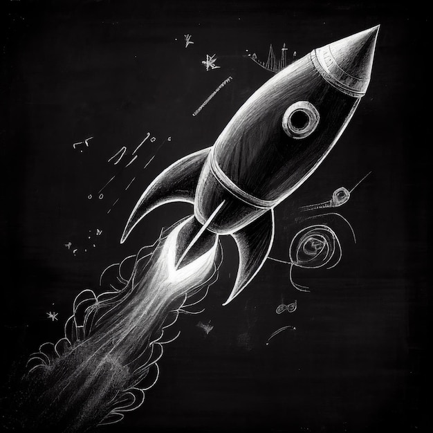 Rocket on Blackboard Generative AI