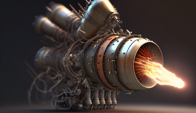 Rocket engine fire space spacex starship photography image AI generated art