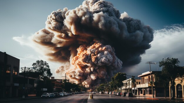 사진 시내에서 로켓 폭발