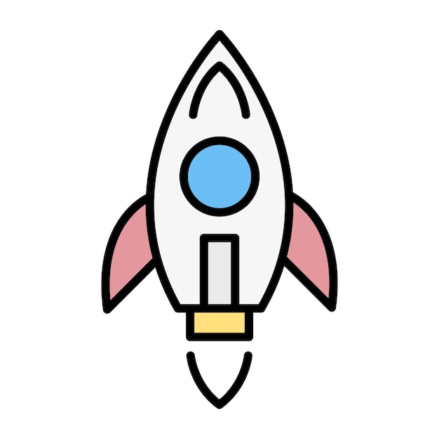 ロケットフラットイラスト