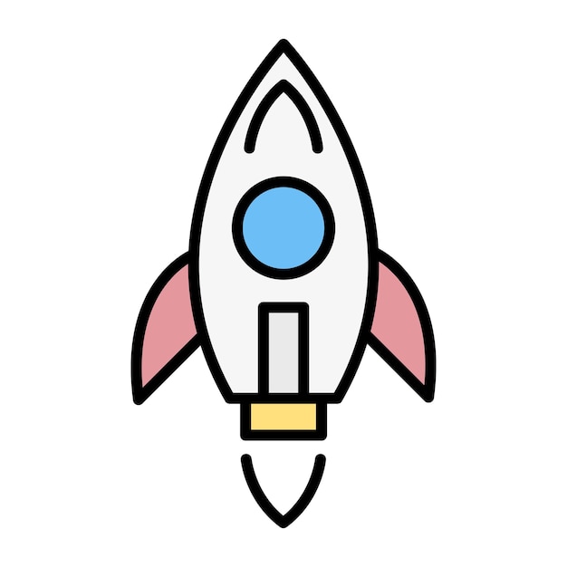 Photo rocket flat illustration