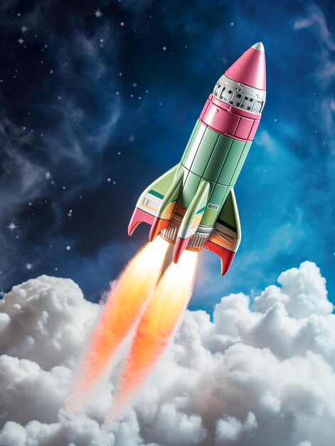 rocket icon 3d HD 8K wallpaper Stock Photographic Image