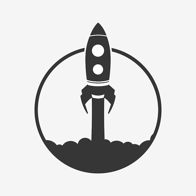 Rocket icon isolated on white background. Vector.