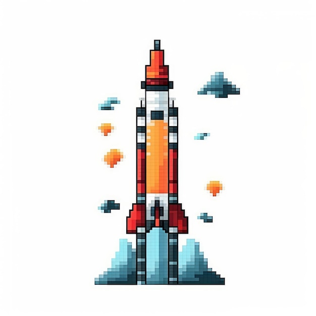 Rocket Icon Pixel Design