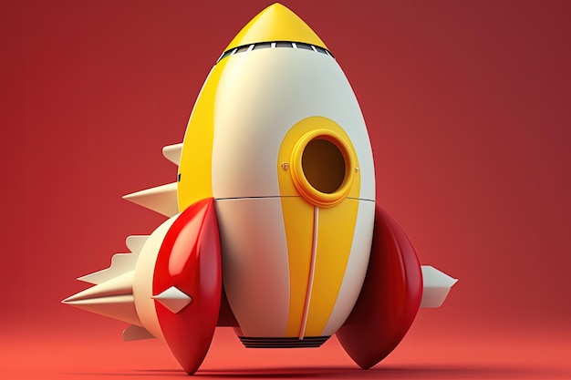 Rocket illustration startup concept background with color Generative AI