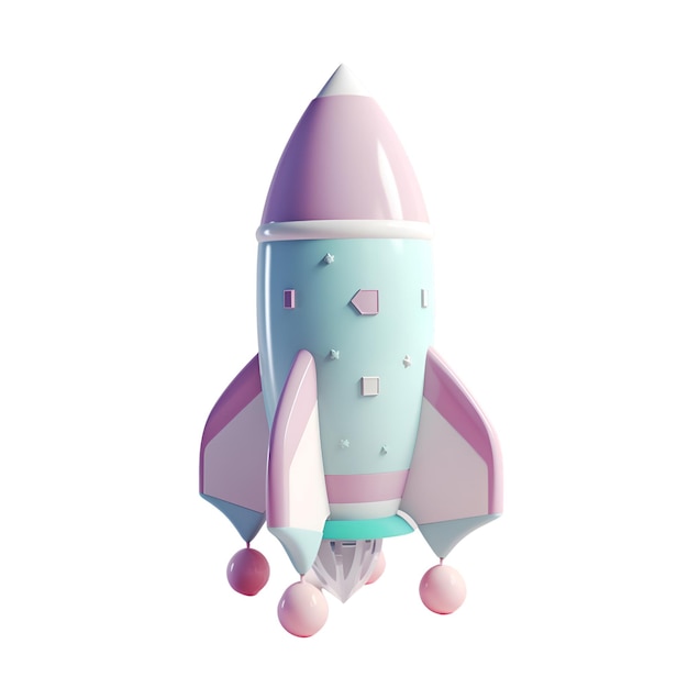 Photo rocket isolated on a white background 3d rendering 3d illustration