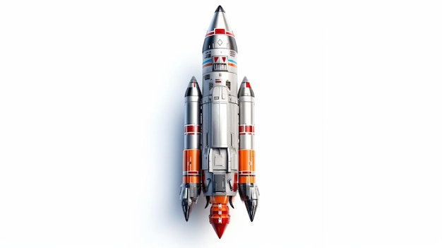 Rocket isolated on white background Generative Ai