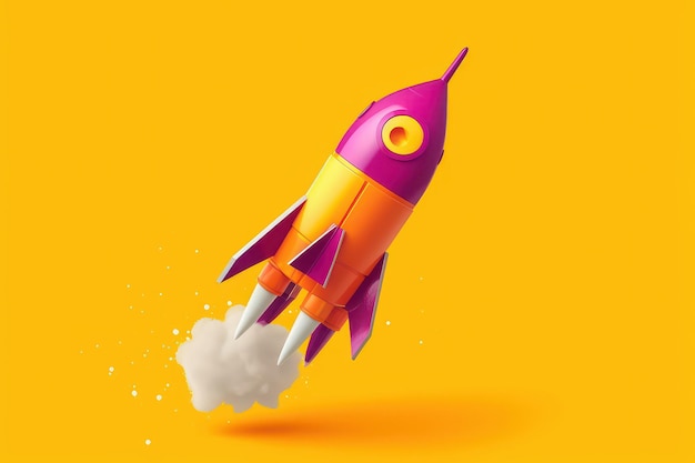 Rocket launching background Science education Business startup concept Generative Ai