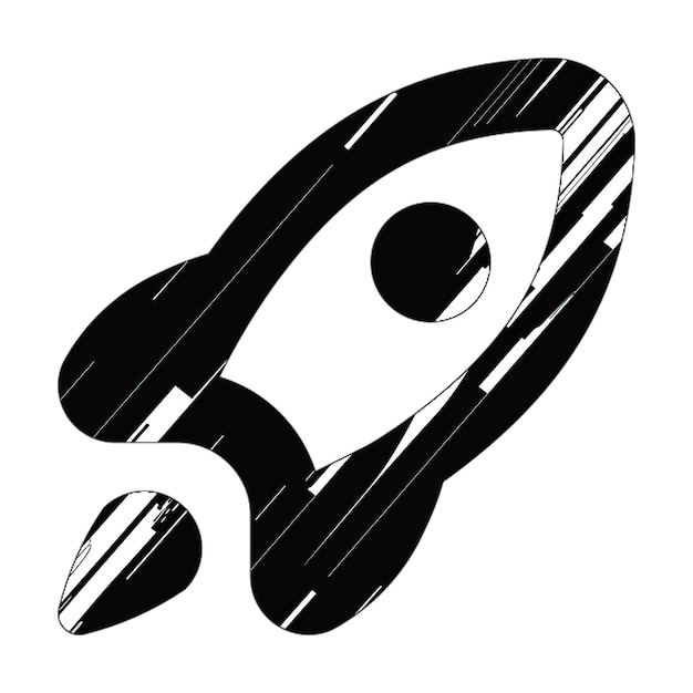 икона обеда ракеты черно-белая диагональная текстура