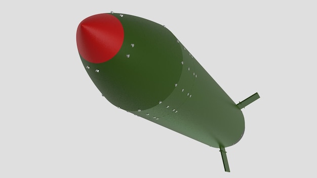 Rocket missile war conflict ammo warhead nuclear militar weapon nuke 3d illustration spaceship