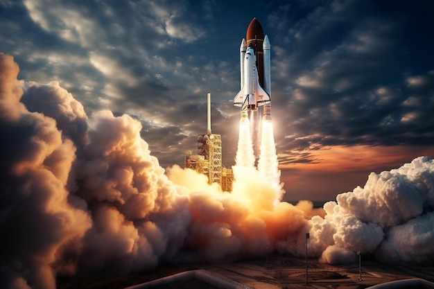 Rocket Soars from Earth into Space Generative Ai