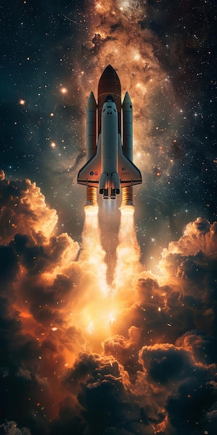 Foto space rocket realistic photography masterpiece illustration ar 12 style raw stylize 250 job id 1189a4c3757d4682bae0846326243211