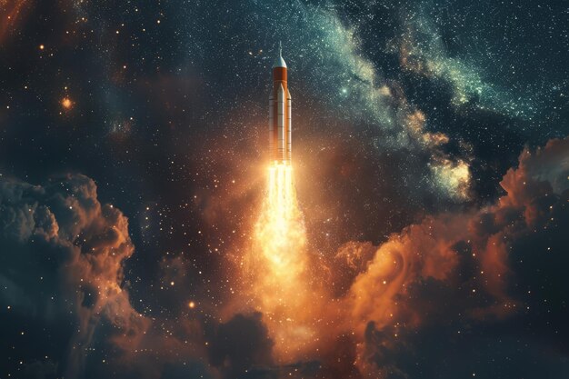 Photo rocket space realistic photography masterpiece illustration ar 32 style raw stylize 250 job id 162c41765a41467a990b7d8d17a3041f