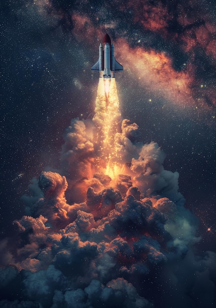 Photo rocket space realistic photography masterpiece photography ar 7099 style raw stylize 250 job id cf7db95f44844b2492b548a7d723eefd