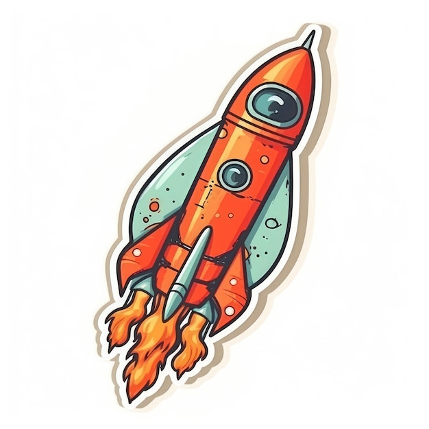 Rocket sticker isolated ai generated