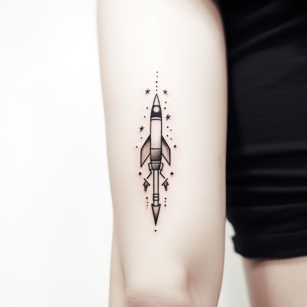 Rocket tattoo design Generative AI