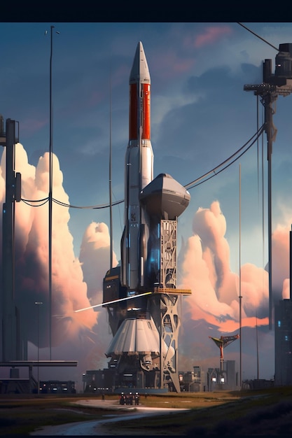 A rocket that says'space'on it