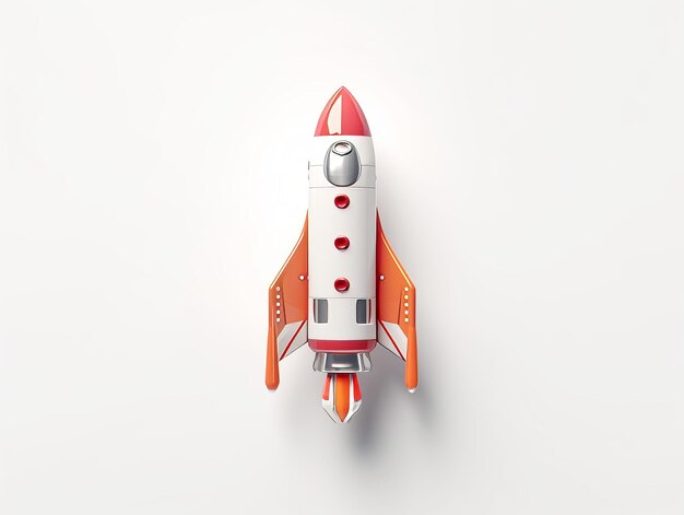 Rocket on a white background Generative AI