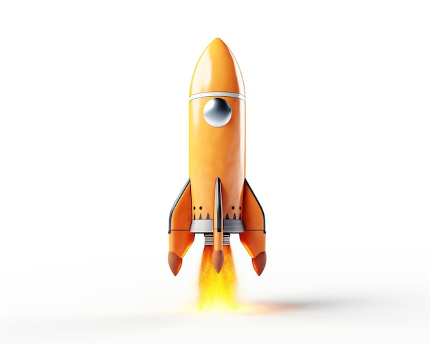 Photo rocket on white background