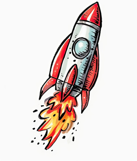 rocket on white background