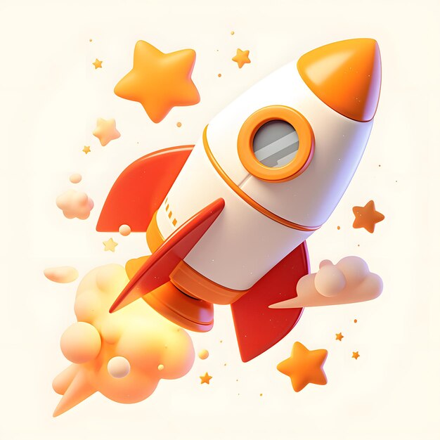 Photo a rocket with a red and white rocket on the bottom