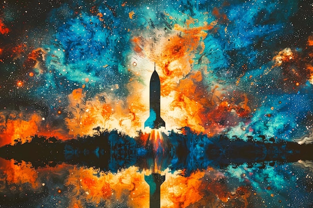 a rocket with the words  the end  on the bottom